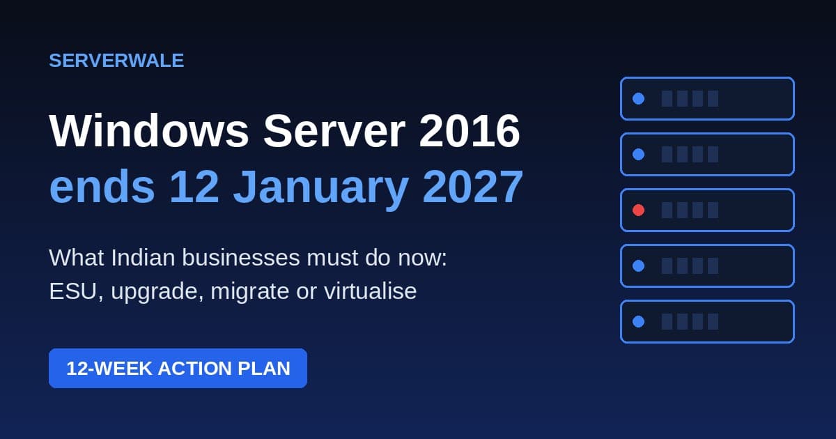 Windows Server 2016 Ends 12 January 2027: What Indian Businesses Must Do Now