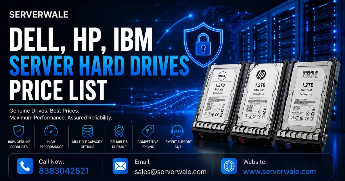 Dell, HP, IBM Server Hard Drives Price List
