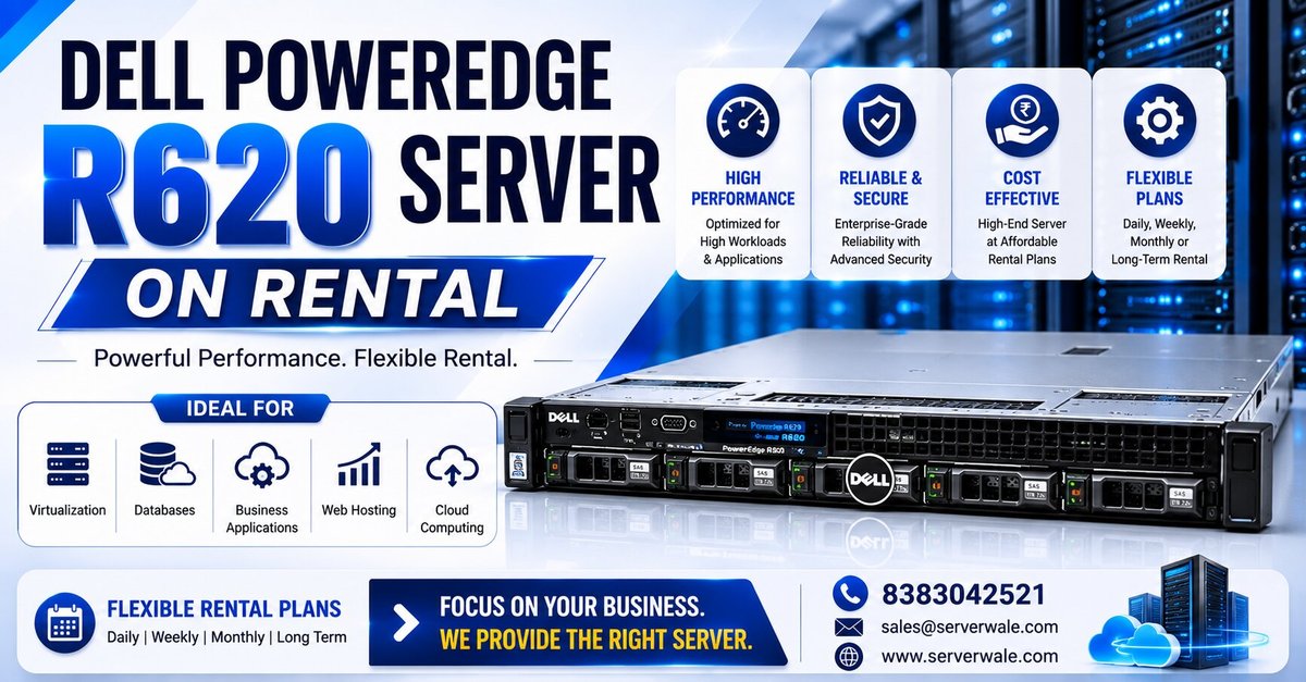 Dell PowerEdge R620 Server On Rental