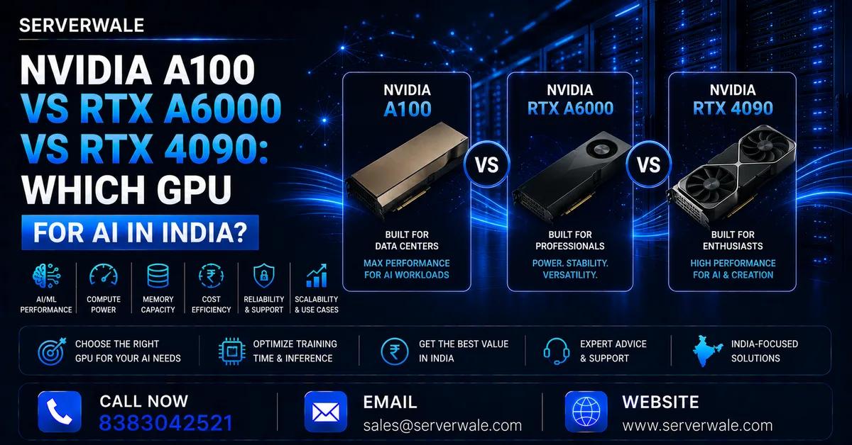 NVIDIA A100 vs RTX A6000 vs RTX 4090: Which GPU for AI in India?