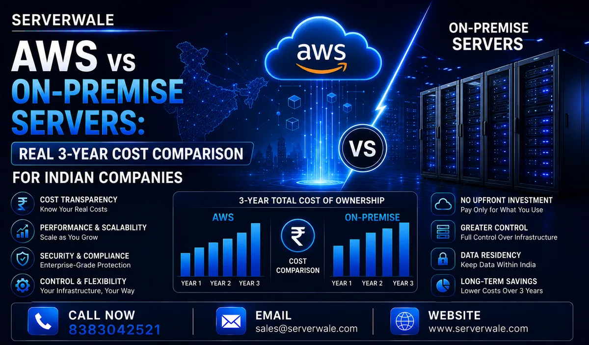 AWS vs On-Premise Servers: Real 3-Year Cost Comparison for Indian Companies