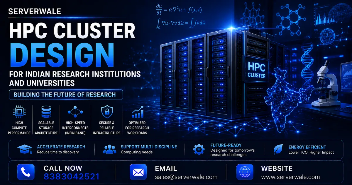 HPC Cluster Design for Indian Research Institutions and Universities